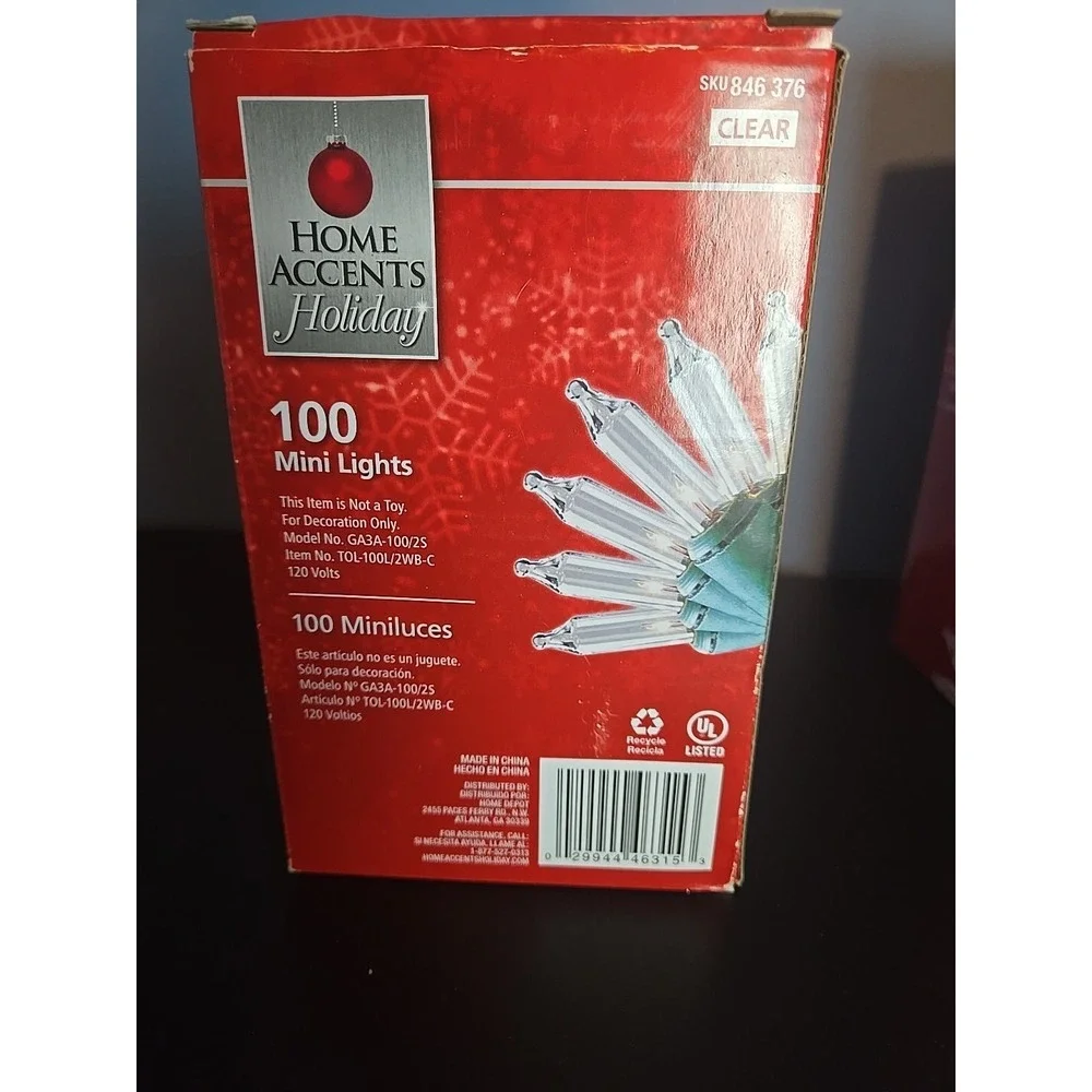 Home Accents Holiday Christmas 300 & 100 count Mini Lights Clear
